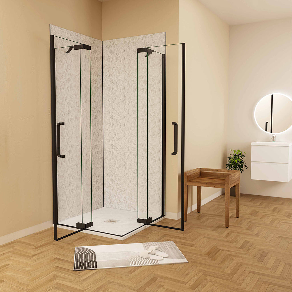 1000x800 H.1950 mm Drehtür Eckeinstieg dusche badezimmer ideen