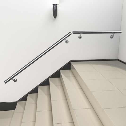 200 cm Handlauf Edelstahl Außentreppe, Wandhandlauf, Treppengeländer Edelstahl Innen und Außen