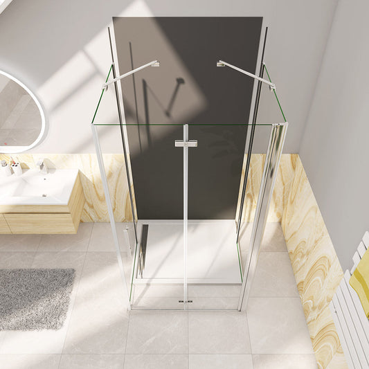 70x70 H.185 cm U-Form Dusche Falttür Aluverbundplatte für badezimmer