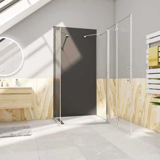 760x700 H.1850 mm U Form Dusche Falttür Aluverbundplatte