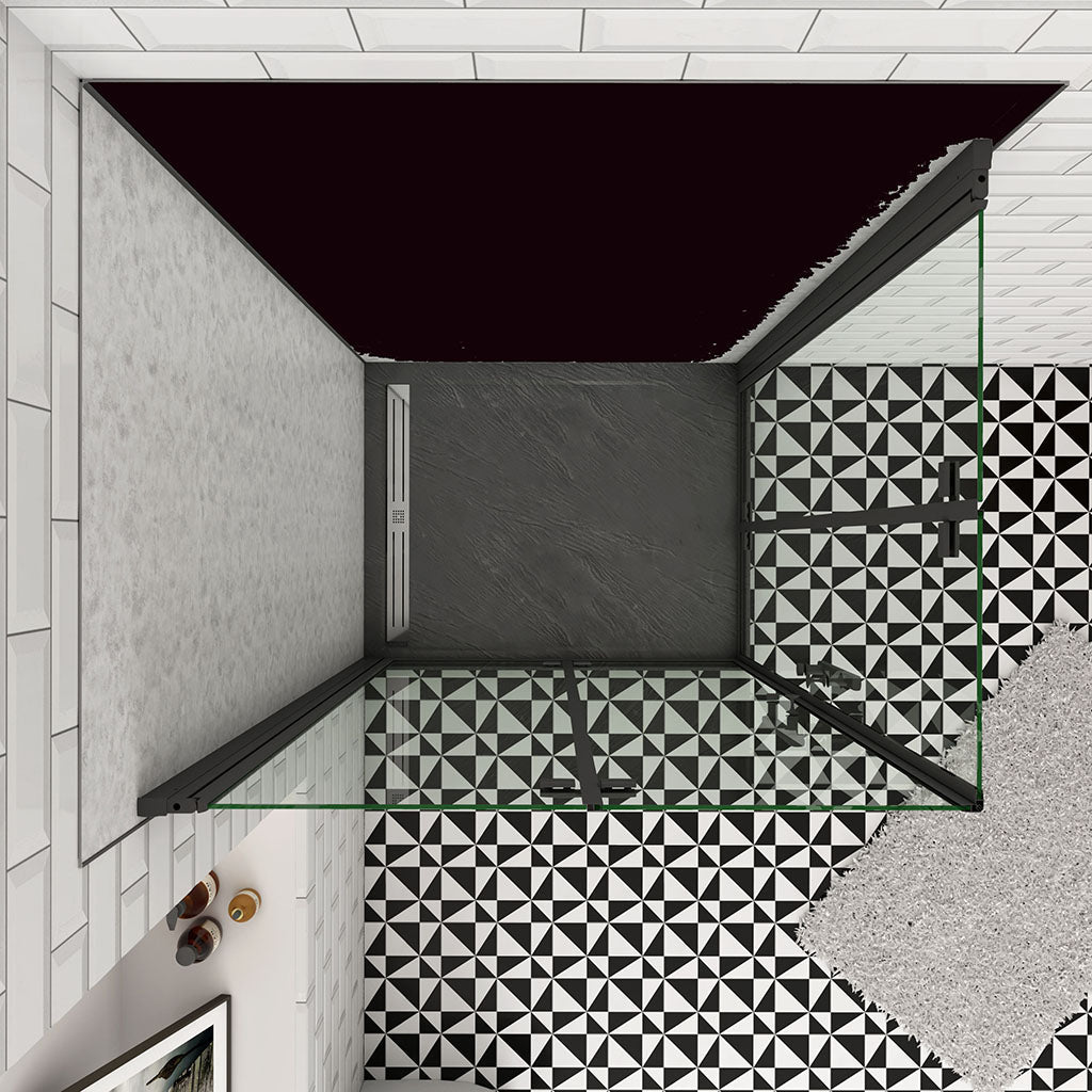 76x76 H.185 cm Falttür Eckeinstieg für badezimmer