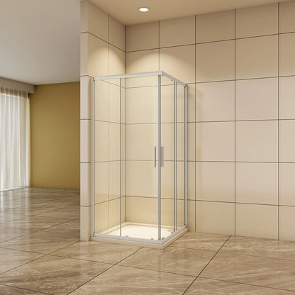 900x700 H.1850 mm Schiebetür grauweiss Eckeinstieg für badezimmer
