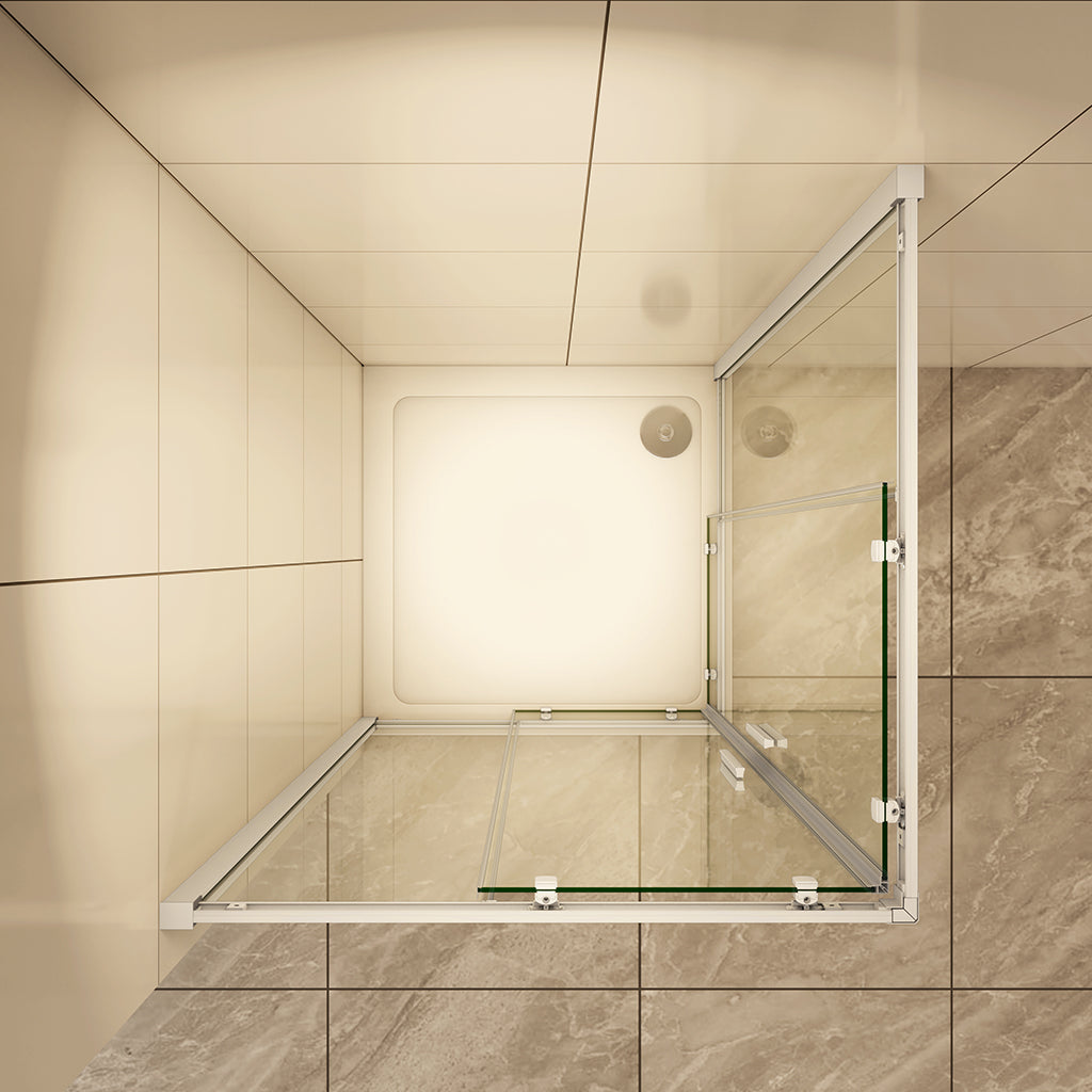 90x70 H.185 cm Schiebetür grauweiss Eckeinstieg für badezimmer