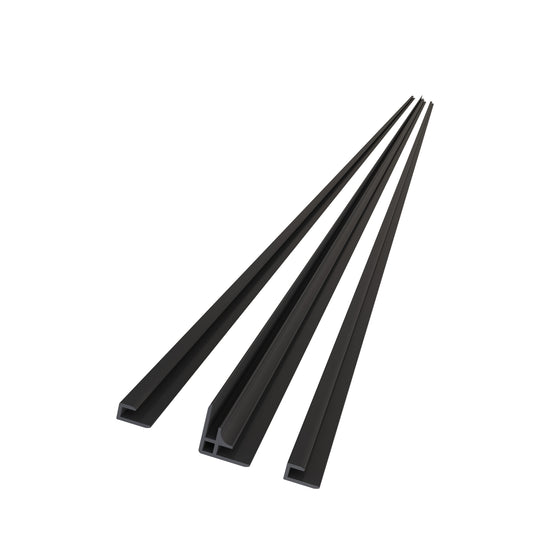 Duschrückwand Zubehör Montage Profile Eckverbinder in Ecke Mattschwarz für 3mm H.210 cm Alu Verbundplatten Bad