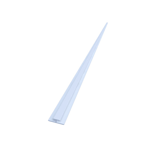 Duschrückwand Zubehör Montage Profile Flächenverbinder Mattweiß für 3mm H.210 cm Alu Verbundplatten Bad