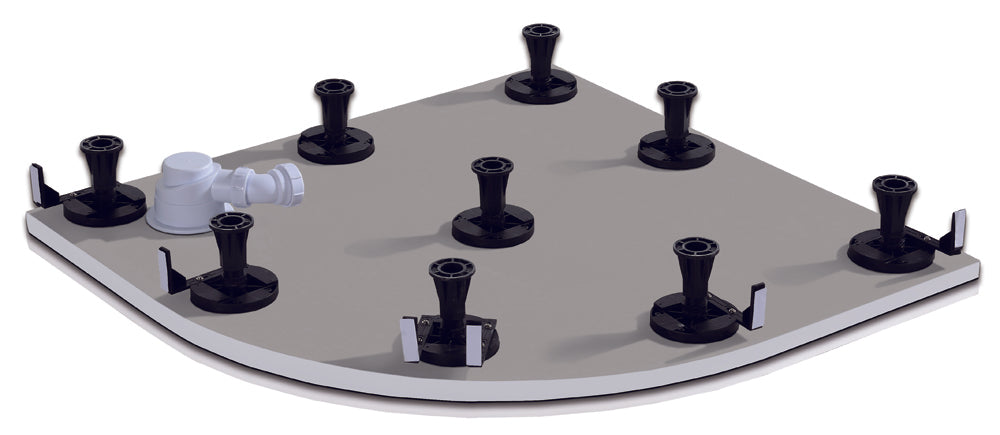 Zubehör Dusche Armatur Schürze & 9xStellfüße für rund 90x90cm  Duschtasse Duschwanne Bodenelemente