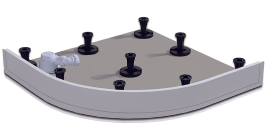Zubehör Dusche Armatur Schürze & 9xStellfüße für rund 90x90cm  Duschtasse Duschwanne Bodenelemente