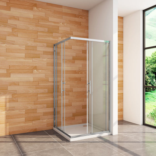 Duschkabine 800x800 H.1850 mm Schiebetür Eckeinstieg Duschtasse Ablaufgarnitur für badezimmer