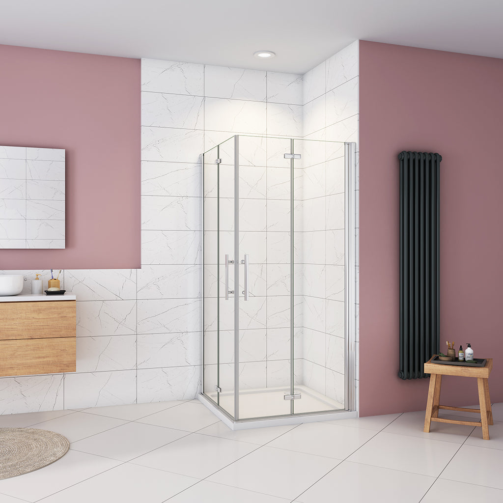 Duschkabine Falttür Eckeinstieg 1000x760xH1850mm Duschtasse für badezimmer