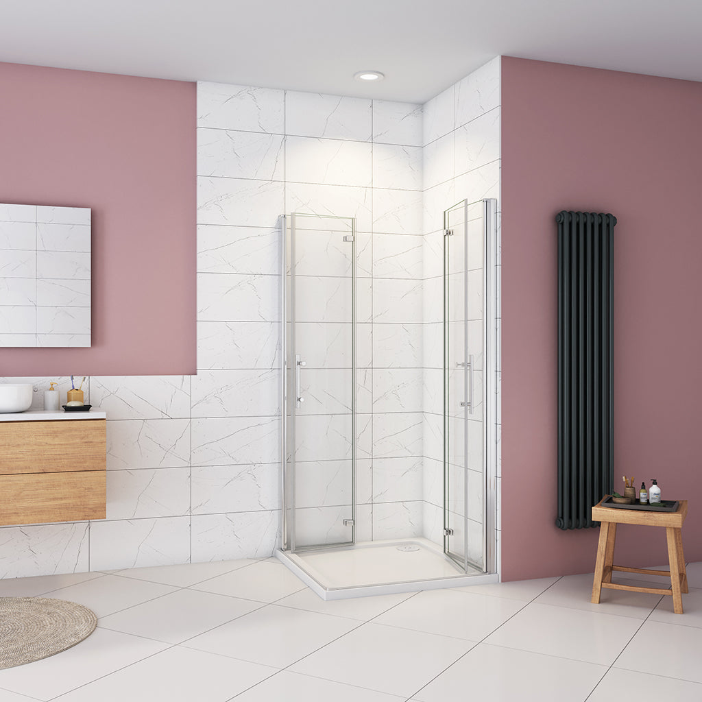 Duschkabine Falttür Eckeinstieg 100x76xH185cm Duschtasse badezimmer ideen