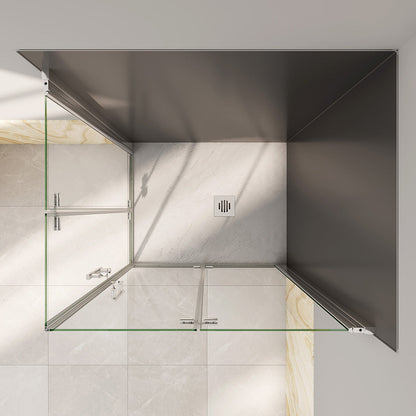 Duschkabine Falttür Eckeinstieg 1100x760xH1850mm Wandverkleidung