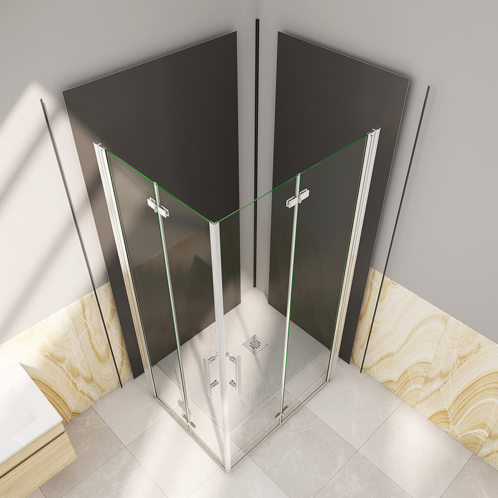 Duschkabine Falttür Eckeinstieg 900x800xH1850mm Wandverkleidung für badezimmer