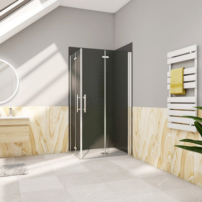 Duschkabine Falttür Eckeinstieg 90x70 H185 cm duschrückwände für badezimmer