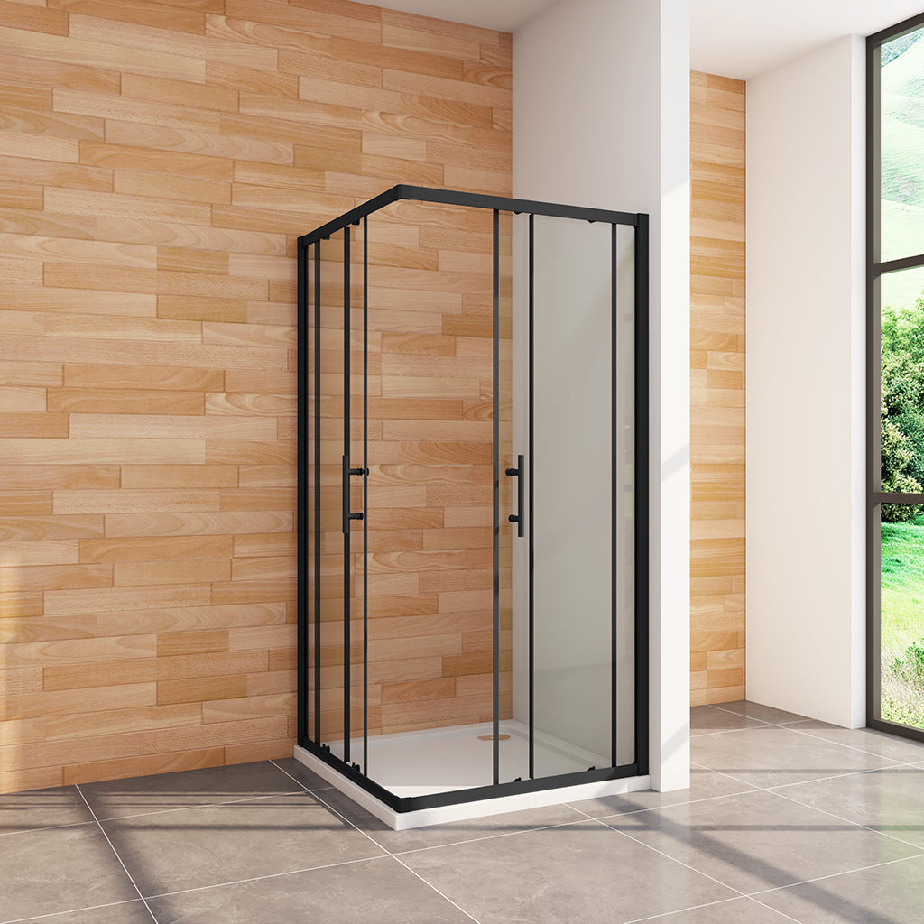Duschkabine Schiebetür Eckeinstieg 80x80xH195cm Duschtasse für badezimmer