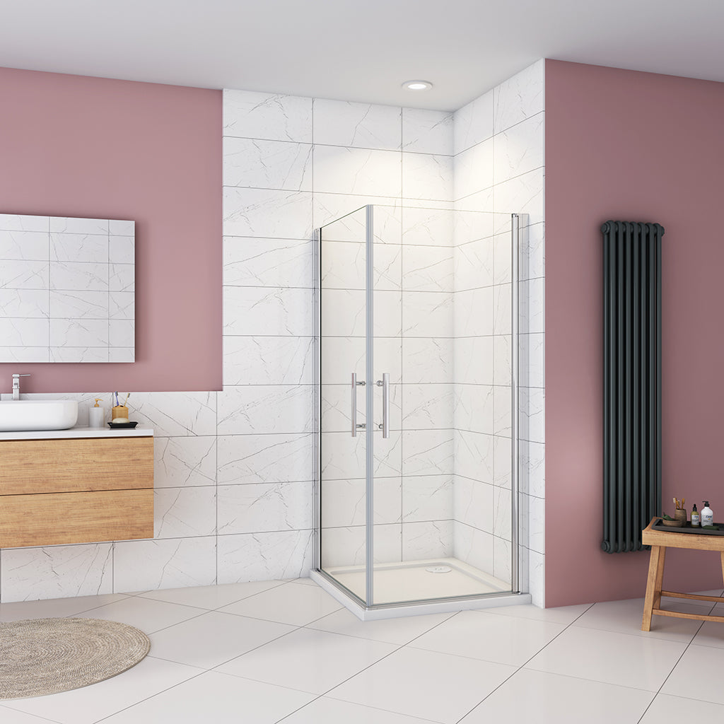 Duschkabinen Drehtür Eckeinstieg 90x90xH185cm Duschtasse badezimmer ideen