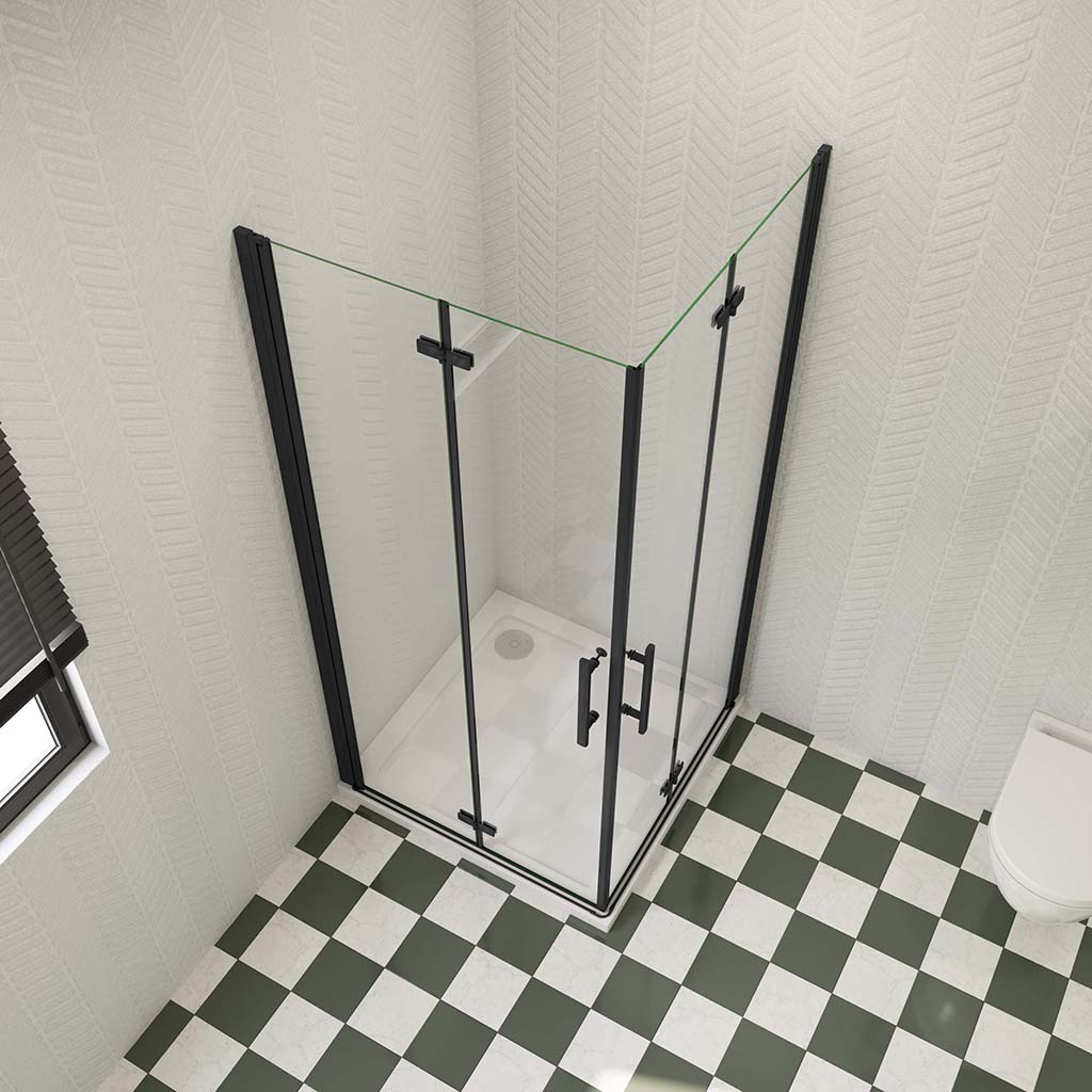 Falttür Eckeinstieg 100x76 H195 cm Duschwanne Duschablauf für badezimmer