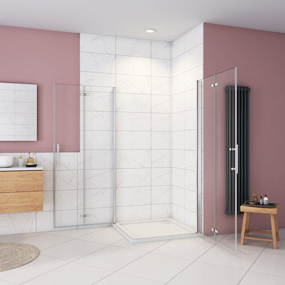 Falttür Eckeinstieg 1100x760xH.1850mm Duschtasse Ablaufgarnitur badezimmer ideen