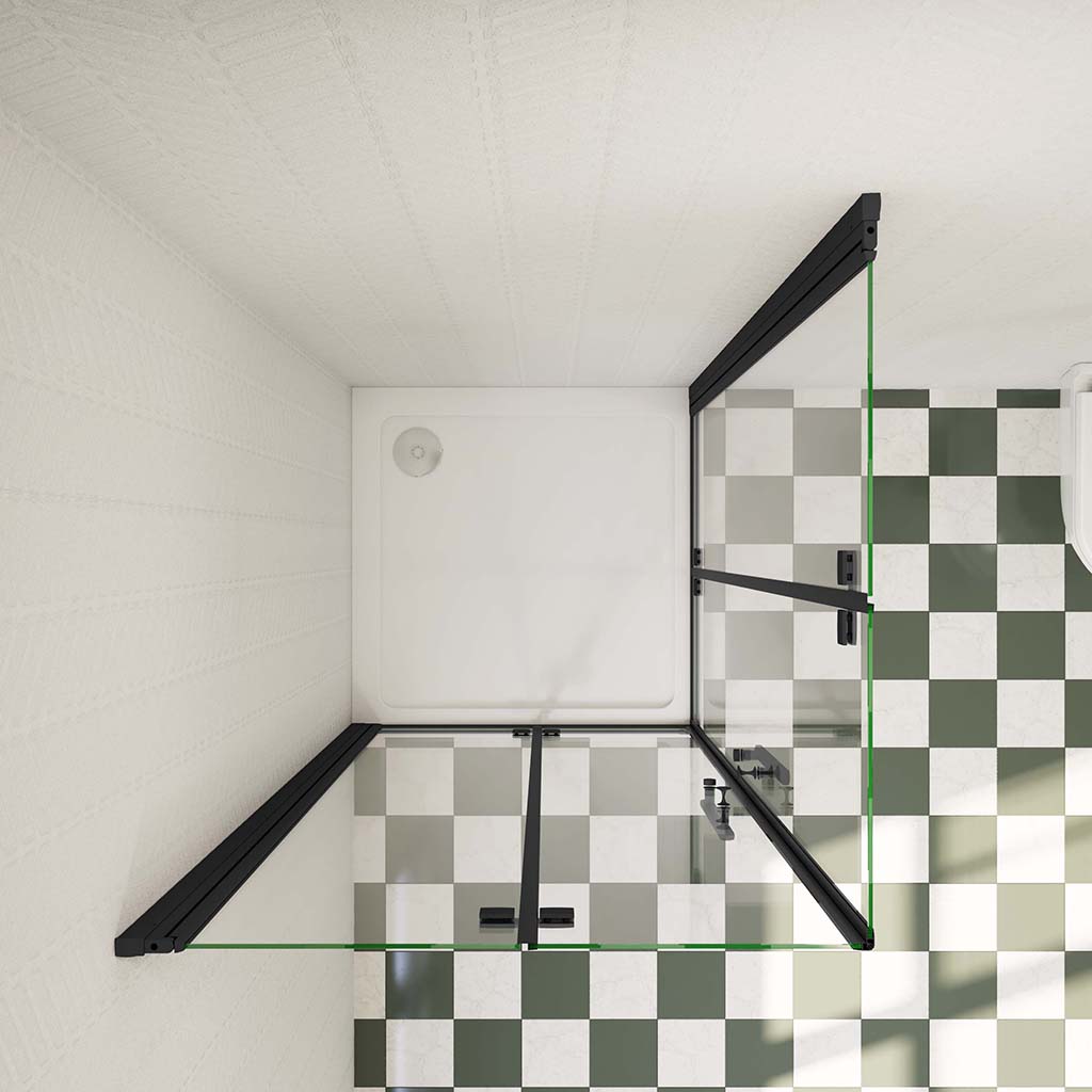 Falttür Eckeinstieg 90x70xH.185cm Duschtasse Ablaufgarnitur für badezimmer