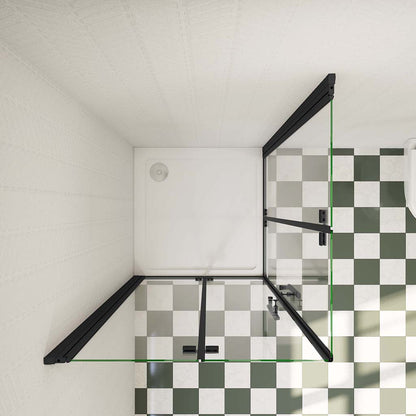 Falttür Eckeinstieg 90x70xH.185cm Duschtasse Ablaufgarnitur für badezimmer