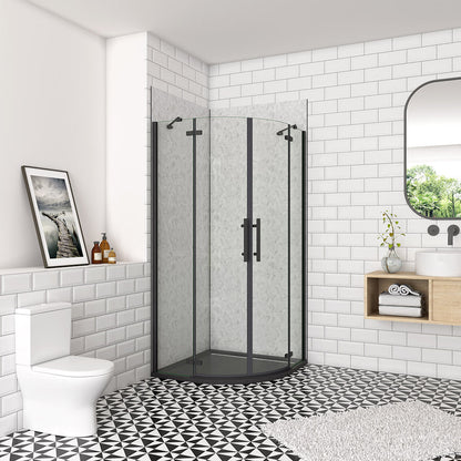 Falttür Runddusche Eckeinstieg 800x800xH.1950mm Duschtasse Ablaufgarnitur Wandverkleidung badezimmer ideen