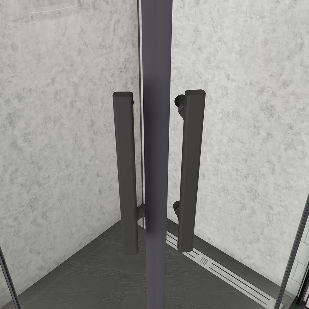 Falttür Runddusche Eckeinstieg 90x90 H195 cm Duschwanne Duschablauf duschrückwände für badezimmer
