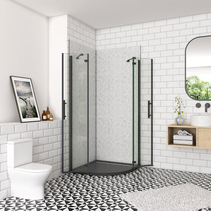 Falttür Runddusche Eckeinstieg 90x90xH.195cm Duschtasse Ablaufgarnitur Wandverkleidung badezimmer ideen