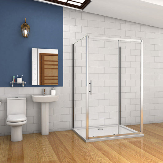 U Duschkabine 140x80 H.190 cm Schiebetür U-Form badezimmer ideen