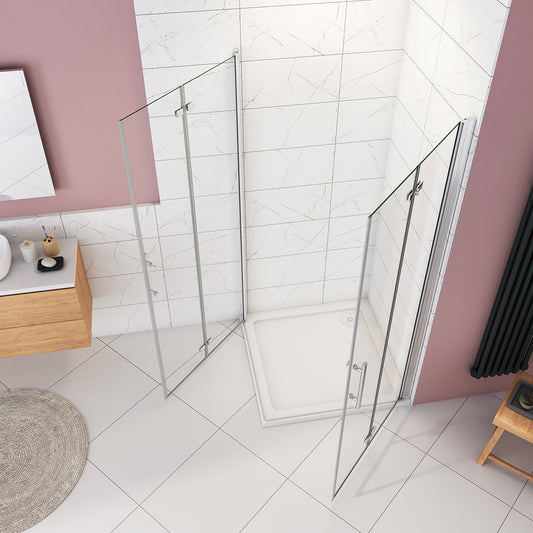 ozean 110x76 Falttür Eckeinstieg Duschtasse HPK11 76GRQ cm für badezimmer