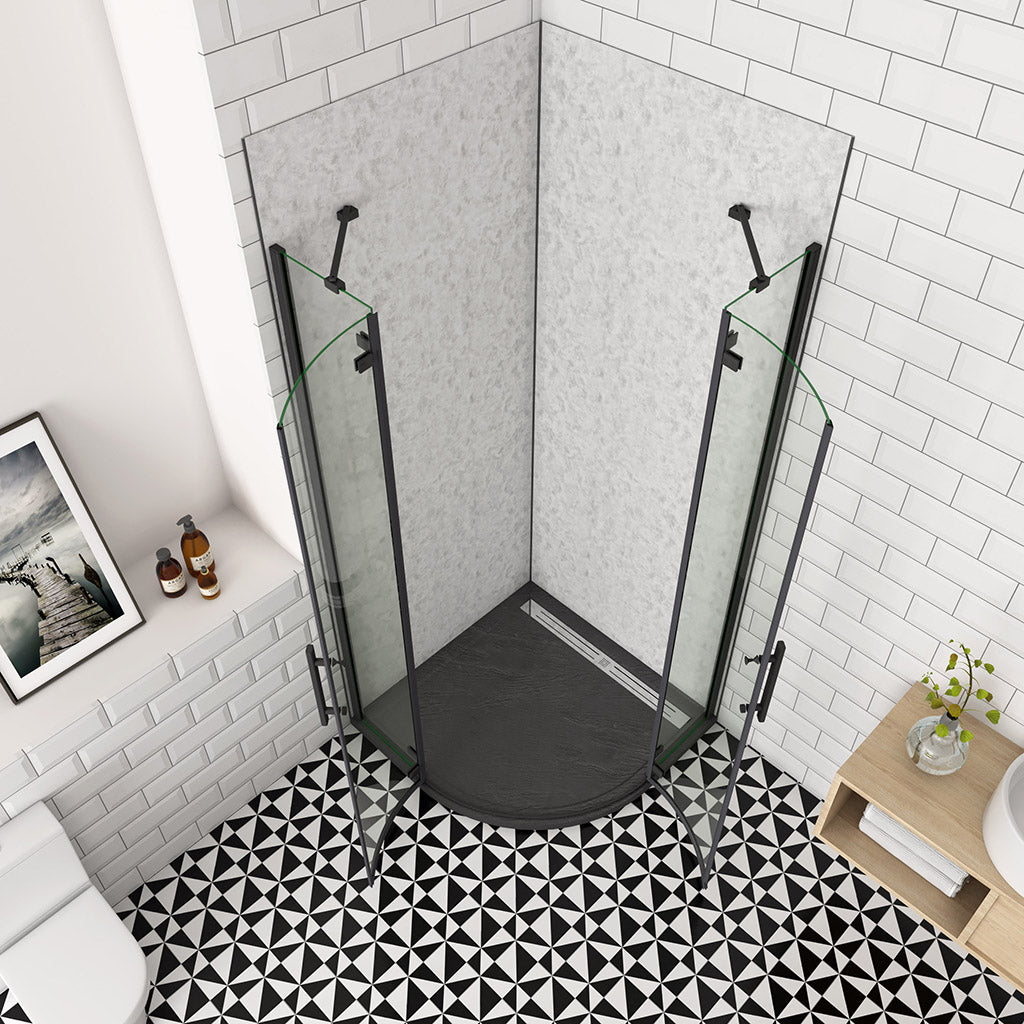 ozean 80x80 Falttür Runddusche Duschtasse Duschrückwänd HQXB cm badezimmer ideen