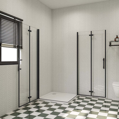 ozeansanitaer nano glas 110x76 Falttür Eckeinstieg Duschtasse cm für badezimmer