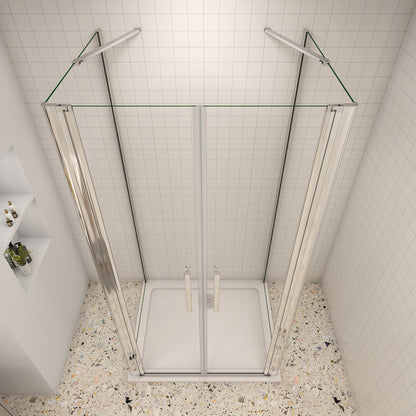 zweitürig U Form Dusche 900x700xH.1950 mm Duschtasse Ablaufgarnitur
