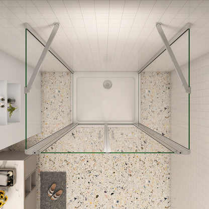 zweitürig U Form Dusche 90x70xH.195 cm Duschtasse Ablaufgarnitur für badezimmer